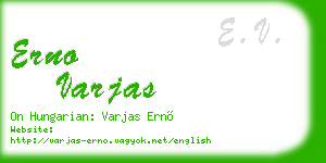 erno varjas business card